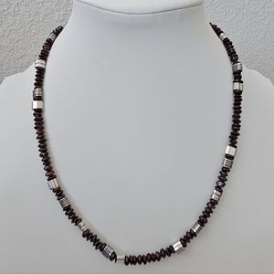 Silpada Very Rare Sterling Silver & Garnet Bead 17" Vintage Necklace N1050